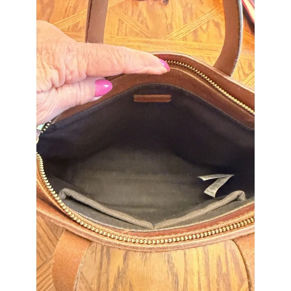 Madewell Leather Medium Size Tote Bag Brown Purse Handbag Basic No Big Strap